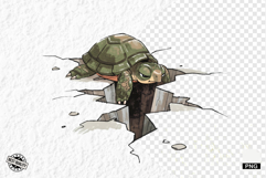 Quirky Funny Summer Turtle Clipart Product Image 1