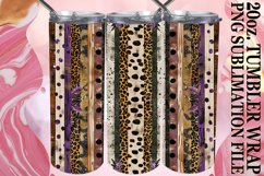 Elegant 3D Leopard and Flower Tumbler Sublimation Product Image 1