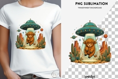 UFO highland cow png design for T-shirts Product Image 4