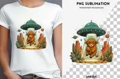 UFO highland cow png design for T-shirts Product Image 4
