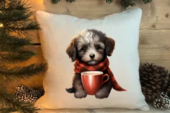 Christmas Dog And Coffee Clipart, Christmas Clipart Product Image 4
