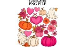 Pink pumpkins png design for T-shirts Product Image 1
