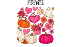Pink pumpkins png design for T-shirts Product Image 1