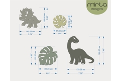 Cute Baby Dinosaur SVG laser cut file, Nursery Wall Art svg Product Image 3