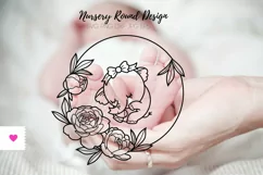 Nursery Round Design for Baby Girl - Welcome Sign SVG Product Image 1