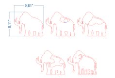 Mammoth SVG laser cut file for Glowforge Product Image 4