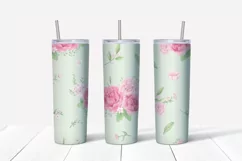 Delicate flowers peonies and roses Skinny tumbler wrap Product Image 3