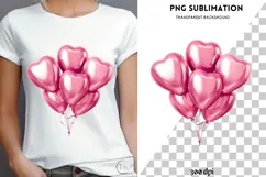 Valentine balloons png design for T-shirts Product Image 4