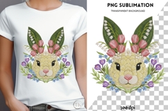 Faux Embroidered bunny png design for T-shirts Product Image 4