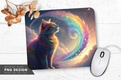 Magical Rainbow Cat Vortex Mouse Pad PNG Design Product Image 1