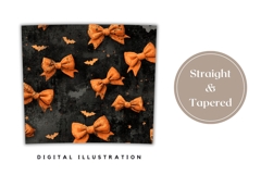 Orange Bows Tumbler Wrap, Cartoon Halloween Tumbler PNG Product Image 4