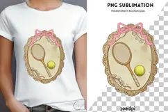Vintage frame tennis png design for T-shirts Product Image 4
