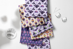 Kawaii Halloween Digital Papers Cute Autumn Seamless Pattern Product Image 4