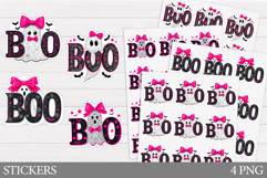 Boo Ghost Sticker Printable. Halloween Sticker Design Product Image 1
