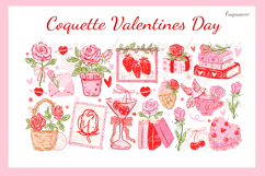 Valentine Coquette Clipart Bundle Pink Bows, Hearts png svg Product Image 4