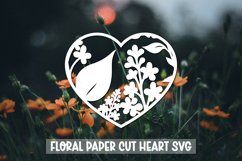 20 Paper Cut Floral Heart , Paper Cut Heart SVG Product Image 7