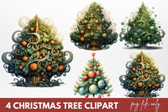 Christmas Tree Clipart Sublimation Christmas Tree Product Image 1