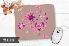 Floral Heart Swirls Mouse Pad PNG Design Product Image 1