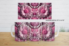3d Pink Flower Illustration mug wrap | Mug sublimation desig Product Image 6
