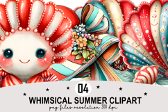 Whimsical Summer Clipart Watercolor png Product Image 1