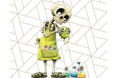 Quirky Skeleton Clipart PNG, Funny Halloween Bones Art Product Image 4