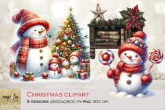 Snowmen Christmas clipart PNG Product Image 1