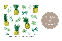 Watercolor Pineapple Tumbler Wrap, Bows Tumbler Design Product Image 4