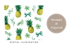 Watercolor Pineapple Tumbler Wrap, Bows Tumbler Design Product Image 4