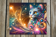 Mystic cat | 4 Skinny tumbler sublimation designs PL Product Image 4