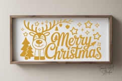Merry Christmas SVG Sign, Reindeer Baubles Cute Xmas SVG PNG Product Image 4