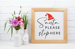 Santa please stop here, Santa svg, Santa cookies svg Product Image 1