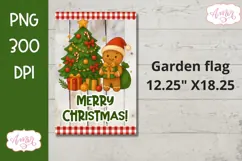 Merry Christmas garden flag PNG, Gingerbread man PNG design Product Image 2
