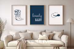 Blue Coquette Bow Cowboy Boots Set of 3 Prints Product Image 4