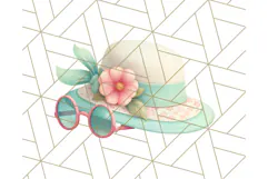 Pink and Mint Summer Clipart PNG Beach Icons, Summer Fun Png Product Image 4