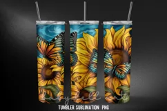 Sunflower Tumbler Wrap Sublimation Designs|Flower Tumbler Wr Product Image 2
