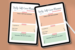 Vibrant Daily Self-Care Planner Template, Editable Digital Product Image 4