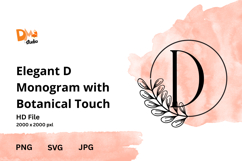 Elegant Monogram with Botanical Touch Product Image 1
