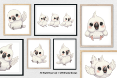 15 Bundle Watercolor White Baby Parrot Cute Bird Macaw Product Image 4