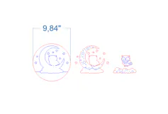 Owl Baby Name Sign SVG laser cut file for Glowforge Product Image 4