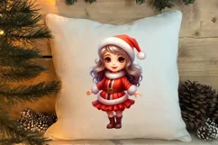 Christmas Cute Girl Sublimation Clipart, Christmas Cute Product Image 4