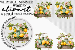 Whimsical Summer Wooden Clipart Png Product Image 1