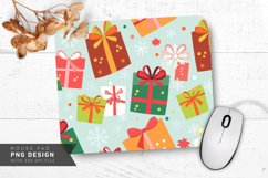 Vibrant Wrapped Gifts &amp; Holiday Icons Mouse Pad PNG Design Product Image 1