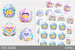Easter Chick Sticker Design. Easter Eggs Sticker Printable Product Image 1