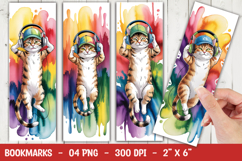 Color Splash Cat Bookmark Sublimation Product Image 1
