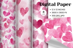 Heart Pattern Valentines Background Wallpaper Digital Paper Product Image 1