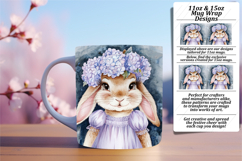 Enchanting 15oz Mug Wrap Png Template , Cute Bunny Product Image 1
