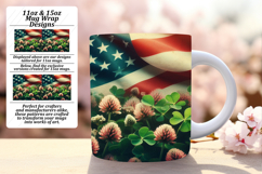 Floral 11oz Mug Wrap Png Template , USA Flag Product Image 1