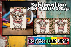 Cozy evenings 11oz 15oz sublimation wrap, Cute Cow Product Image 1