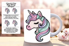 Creative 11oz Mug Wrap Png Design , Unicorn Product Image 1
