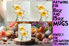 Serenity Splash: Floral Water Design Mug Wrap 11oz Product Image 1